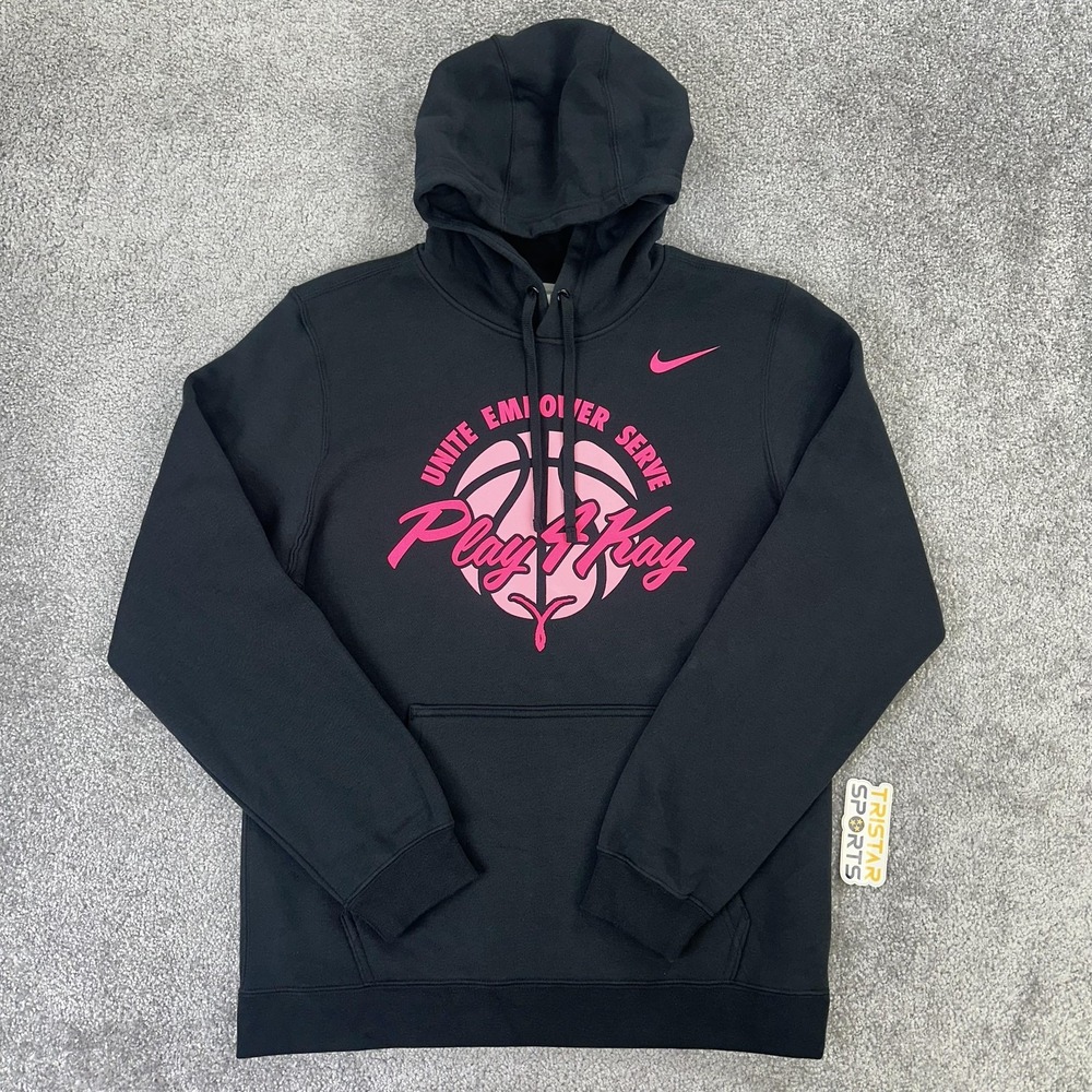 Nike Hoodie Mens Small Black Club Fleece Pullover Basketball Play4Kay Kay Yow